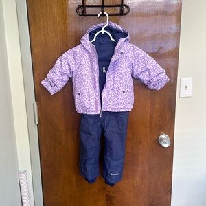 Columbia Winter Jacket and Snow Bib - Purple & Blue 2T